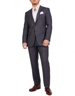 Henry Sartorial Dun Full Canvas Check Suit GREY REG