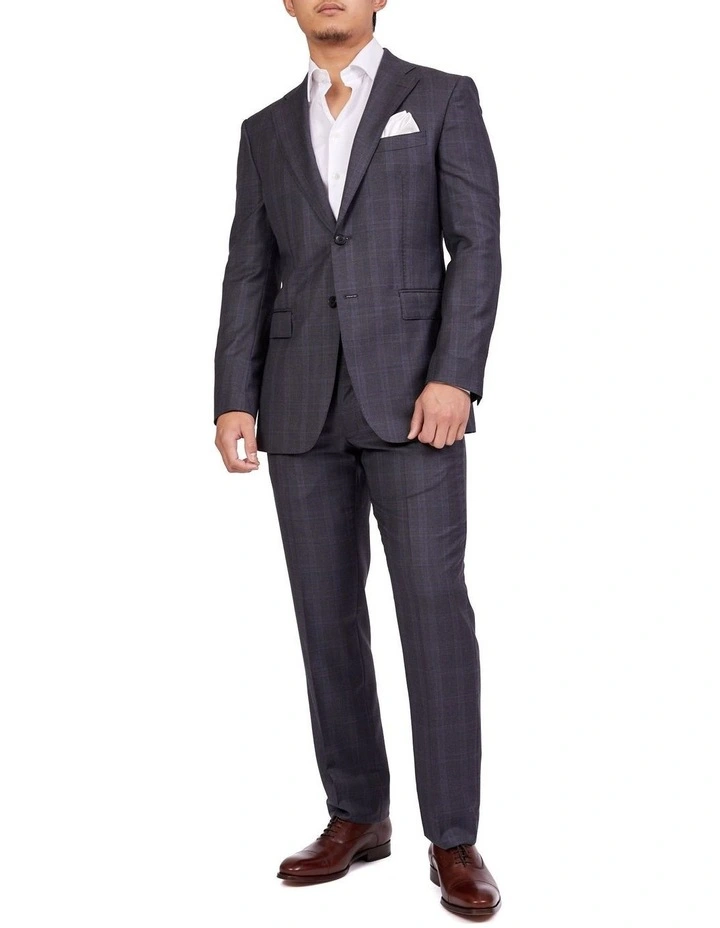 Henry Sartorial Dun Full Canvas Check Suit GREY REG 3 Henry Sartorial Dun Full Canvas Check Suit GREY REG