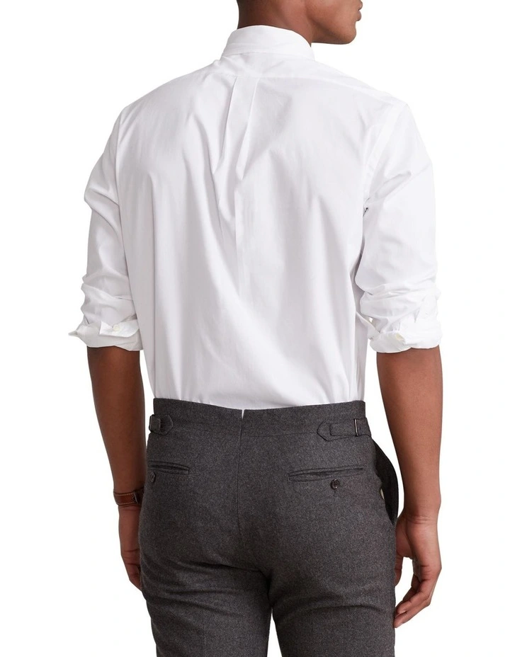 Polo Ralph Lauren Classic Fit Brushed Poplin Shirt In White 3 Polo Ralph Lauren Classic Fit Brushed Poplin Shirt In White