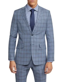 Oxford New Hopkins Wool Checked Suit Jacket In Blue