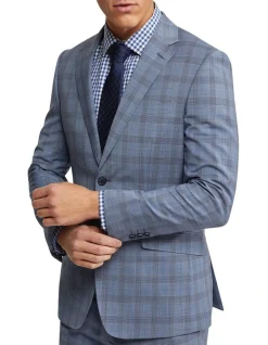 Oxford New Hopkins Wool Checked Suit Jacket In Blue -Cambridge Clothing shop 948172690 4 1 720x928
