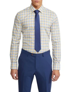 Oxford Beckton Checked Shirt In Blue/Yellow