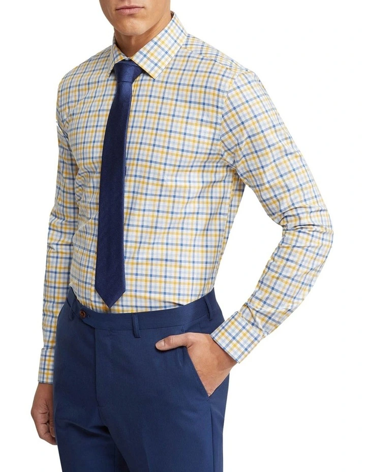 Oxford Beckton Checked Shirt In Blue/Yellow 4 Oxford Beckton Checked Shirt In Blue/Yellow - Image 2