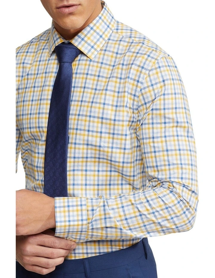 Oxford Beckton Checked Shirt In Blue/Yellow 6 Oxford Beckton Checked Shirt In Blue/Yellow - Image 4