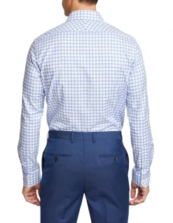 Oxford Beckton Checked Shirt In Light Blue -Cambridge Clothing shop 948784870 3 720x928