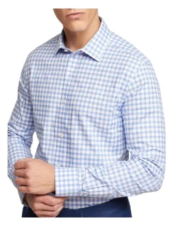 Oxford Beckton Checked Shirt In Light Blue -Cambridge Clothing shop 948784870 4 720x928