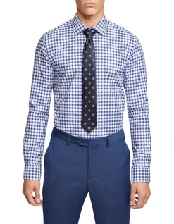 Oxford Beckton Checked Shirt In Royal Blue