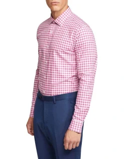 Oxford Beckton Checked Shirt In Magenta -Cambridge Clothing shop 948785050 3 720x928