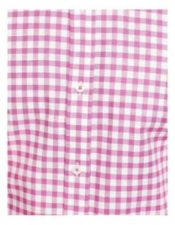 Oxford Beckton Checked Shirt In Magenta -Cambridge Clothing shop 948785050 6 720x928