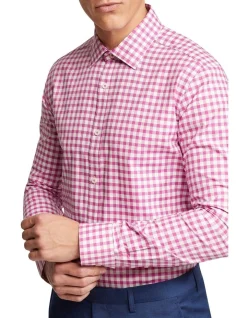 Oxford Beckton Checked Shirt In Magenta -Cambridge Clothing shop 948785050 7 720x928