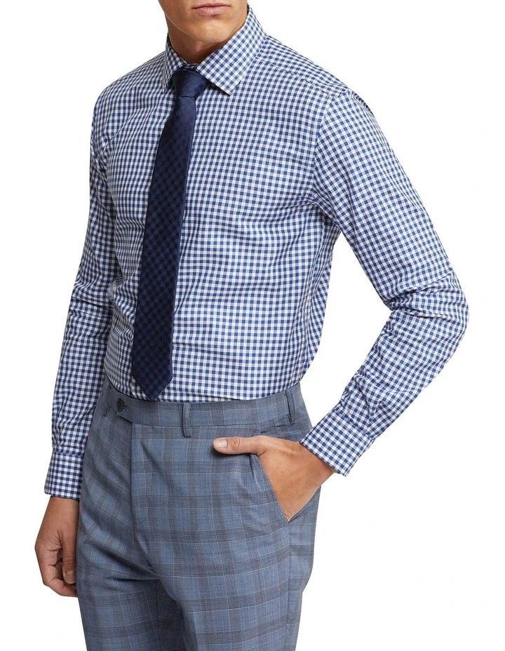 Oxford Beckton Checked Shirt In Blue/White 4 Oxford Beckton Checked Shirt In Blue/White - Image 2