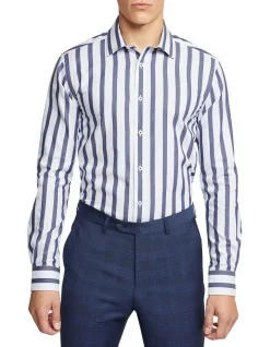 Oxford Beckton Striped Luxury Shirt In Blue