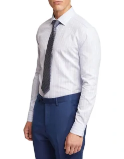 Oxford Islington Regular Fit Striped Shirt In Light Blue -Cambridge Clothing shop 963311680 2 720x928