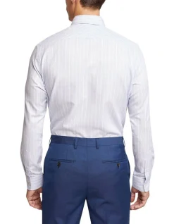 Oxford Islington Regular Fit Striped Shirt In Light Blue -Cambridge Clothing shop 963311680 3 720x928