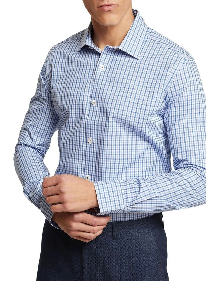 Oxford Beckton Small Check Shirt In Blue 6 Oxford Beckton Small Check Shirt In Blue - Image 4