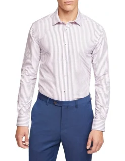 Oxford Beckton Striped Luxury Shirt In Navy/Lilac