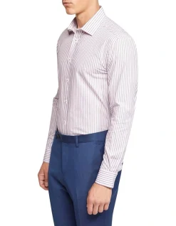 Oxford Beckton Striped Luxury Shirt In Navy/Lilac -Cambridge Clothing shop 963313120 3 720x928