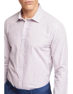 Oxford Beckton Striped Luxury Shirt In Navy/Lilac -Cambridge Clothing shop 963313120 4 720x928
