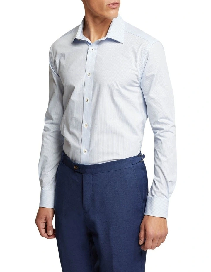 Oxford Beckton Striped Shirt In Sky 4 Oxford Beckton Striped Shirt In Sky - Image 2