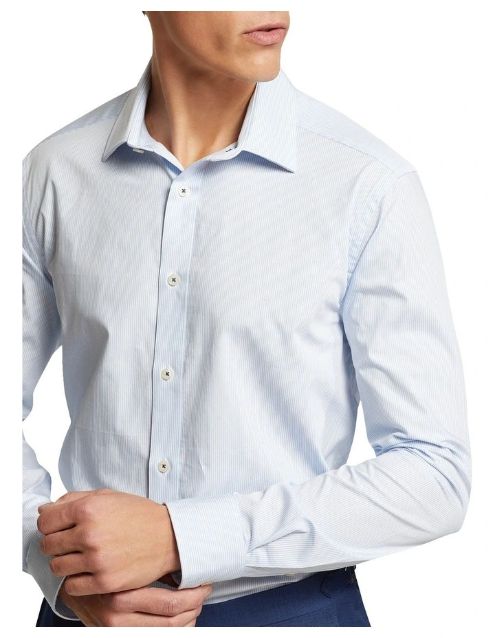 Oxford Beckton Striped Shirt In Sky 6 Oxford Beckton Striped Shirt In Sky - Image 4