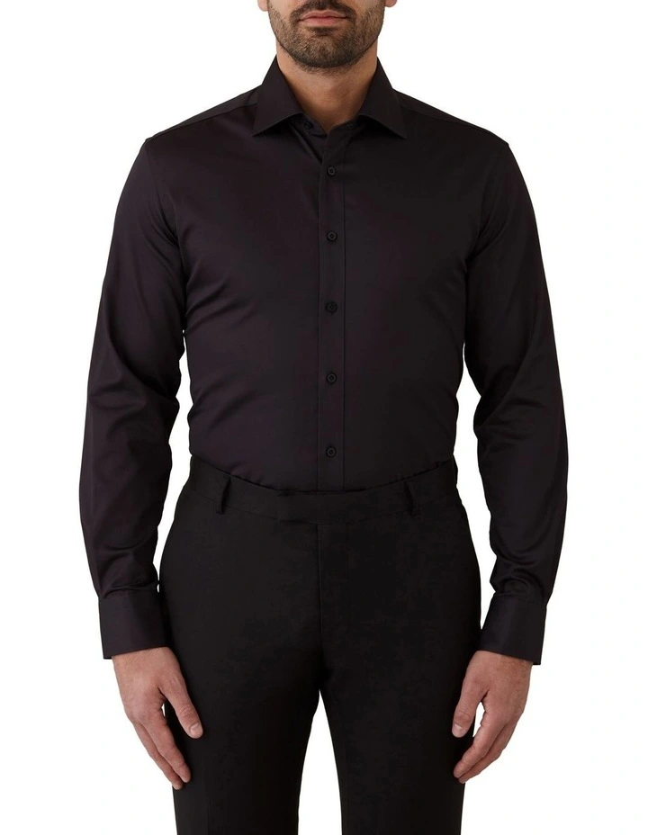 Dom Bagnato Giorgio Tailored Fit Shirt In Black 3 Dom Bagnato Giorgio Tailored Fit Shirt In Black