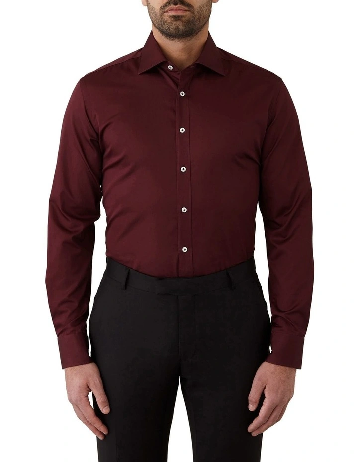 Dom Bagnato Giorgio Tailored Fit Shirt In Red 3 Dom Bagnato Giorgio Tailored Fit Shirt In Red