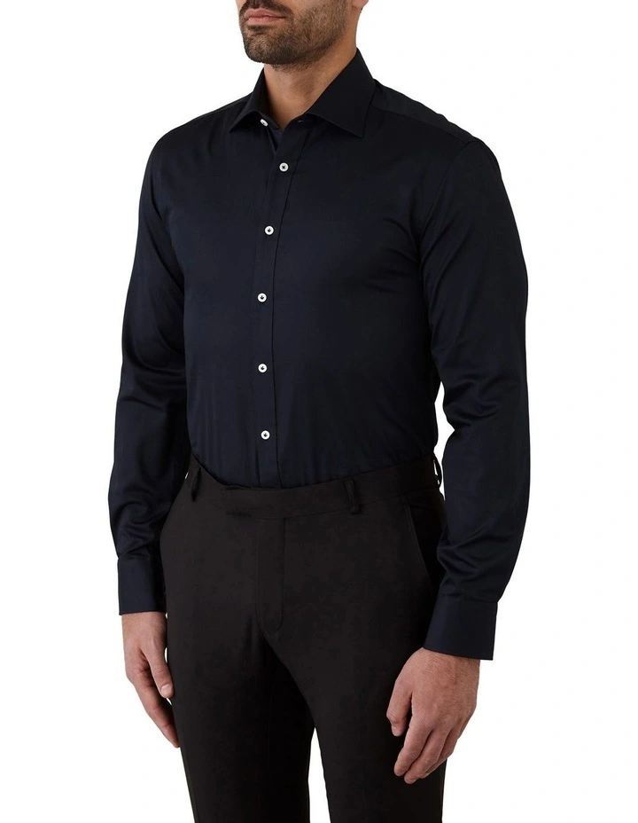 Dom Bagnato Giorgio Tailored Fit Shirt In Navy 5 Dom Bagnato Giorgio Tailored Fit Shirt In Navy - Image 3
