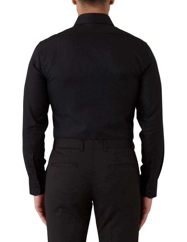Dom Bagnato Giorgio Tailored Fit Shirt In Black 4 Dom Bagnato Giorgio Tailored Fit Shirt In Black - Image 2