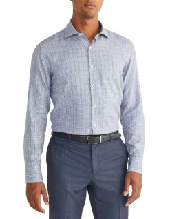 Van Heusen Black Label Long Sleeve Price Of Wales Check Shirt In Blue