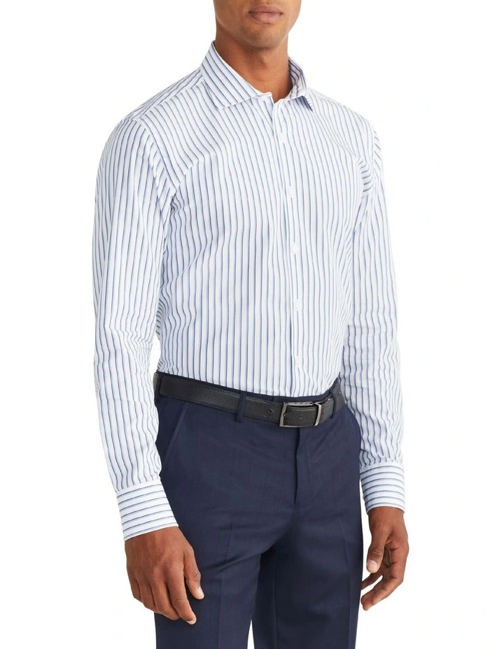 Van Heusen Black Label Slim Long Sleeve Stripe Shirt In Blue 3 Van Heusen Black Label Slim Long Sleeve Stripe Shirt In Blue
