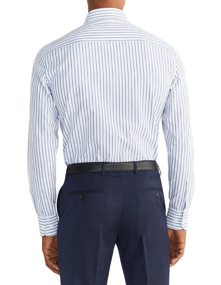 Van Heusen Black Label Slim Long Sleeve Stripe Shirt In Blue 4 Van Heusen Black Label Slim Long Sleeve Stripe Shirt In Blue - Image 2
