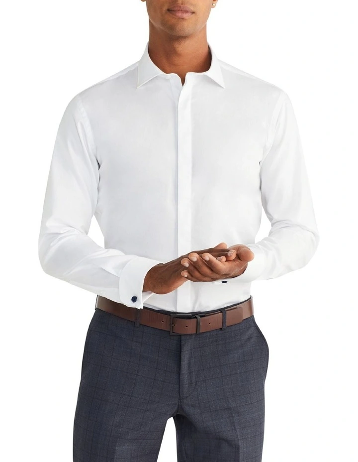 Van Heusen Black Label Slim Fly Dinner Shirt In White 3 Van Heusen Black Label Slim Fly Dinner Shirt In White