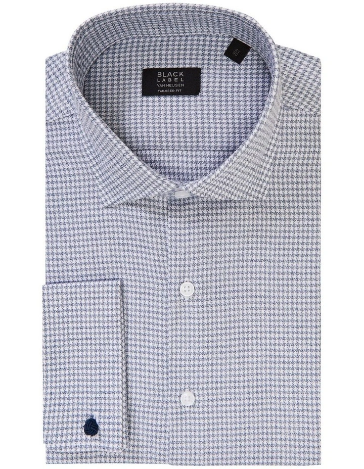 Van Heusen Black Label Tailored Long Sleeve 1 Colour Houndstooth Dobby Shirt In Blue 5 Van Heusen Black Label Tailored Long Sleeve 1 Colour Houndstooth Dobby Shirt In Blue - Image 3