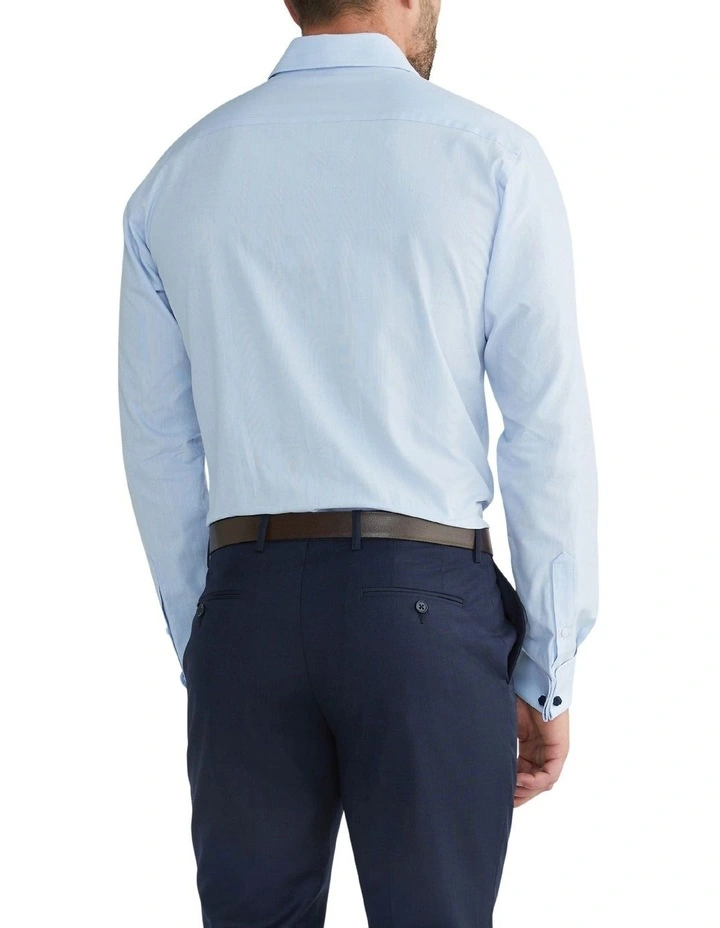 Van Heusen Black Label Tailored Long Sleeve 1 Colour Prince Of Wales Check Shirt In Blue 4 Van Heusen Black Label Tailored Long Sleeve 1 Colour Prince Of Wales Check Shirt In Blue - Image 2