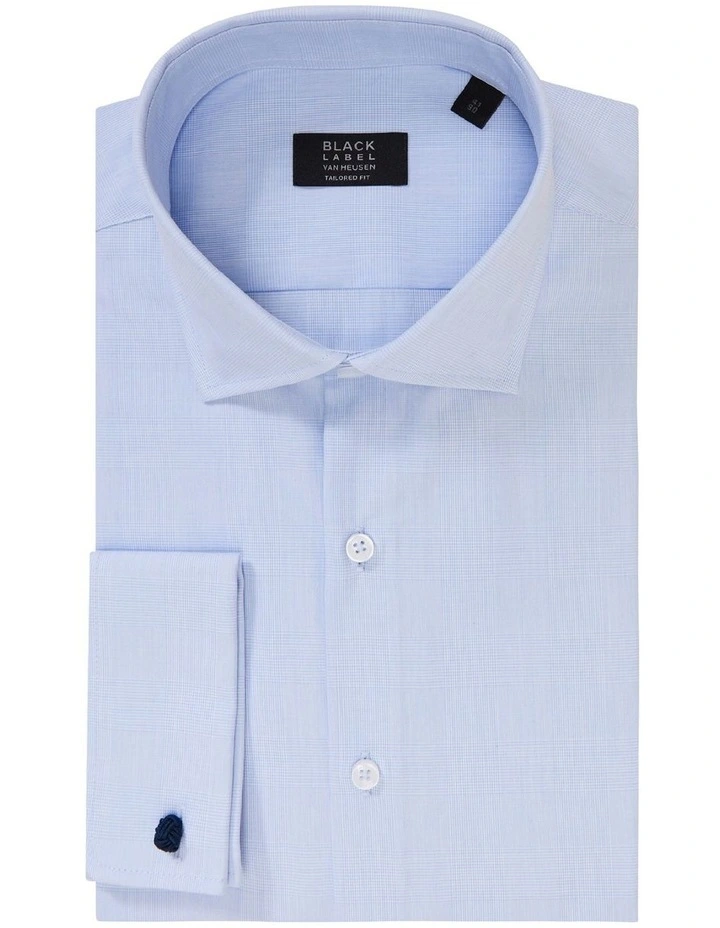 Van Heusen Black Label Tailored Long Sleeve 1 Colour Prince Of Wales Check Shirt In Blue 5 Van Heusen Black Label Tailored Long Sleeve 1 Colour Prince Of Wales Check Shirt In Blue - Image 3
