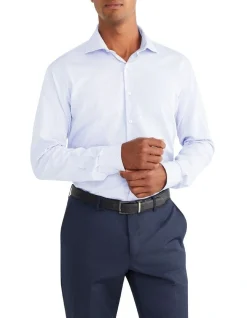 Van Heusen Black Label Tailored Long Sleeve Jacquard Shirt In Purple