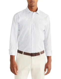 Van Heusen Black Label Tailored Long Sleeve Stripe Shirt In Purple