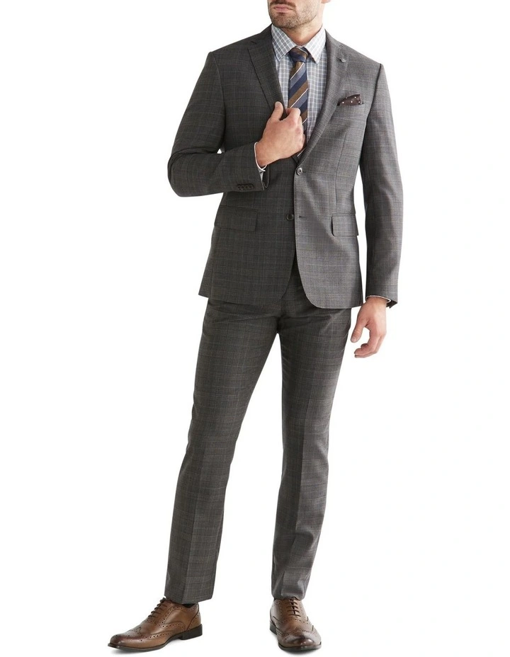 Van Heusen Tailored Marl Check Suit Jacket In Charcoal 6 Van Heusen Tailored Marl Check Suit Jacket In Charcoal - Image 4