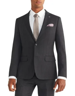 Van Heusen Slim Windowpane Suit Jacket In Grey