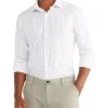 Van Heusen Slim Long Sleeve 2 Colour Mid Check Shirt In White/Brown -Cambridge Clothing shop 966724660 1 720x928