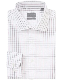 Van Heusen Slim Long Sleeve 2 Colour Mid Check Shirt In White/Brown -Cambridge Clothing shop 966724660 3 720x928