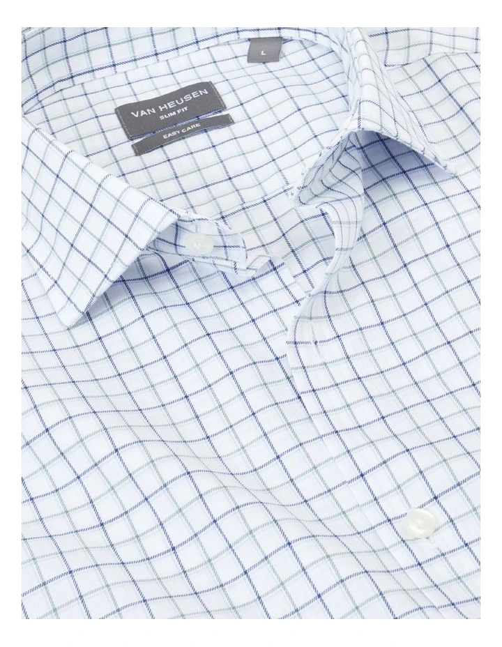 Van Heusen Slim Long Sleeve Mid Check Shirt In Green 6 Van Heusen Slim Long Sleeve Mid Check Shirt In Green - Image 4