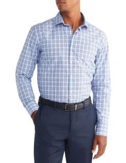 Van Heusen Slim Long Sleeve 2 Colour Mid Check Shirt In Blue