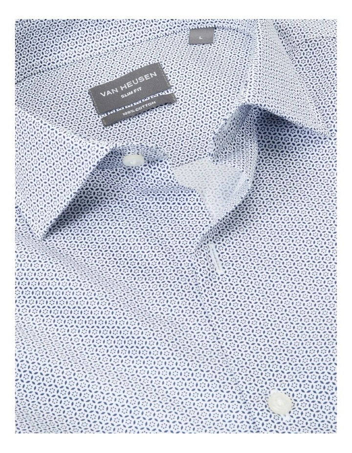 Van Heusen Slim Long Sleeve Circle Print Shirt In Blue 6 Van Heusen Slim Long Sleeve Circle Print Shirt In Blue - Image 4