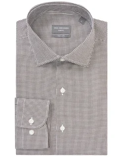 Van Heusen Slim Long Sleeve 1 Colour Dobby Shirt In Brown -Cambridge Clothing shop 966725380 3 720x928