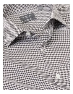 Van Heusen Slim Long Sleeve 1 Colour Dobby Shirt In Brown -Cambridge Clothing shop 966725380 4 720x928
