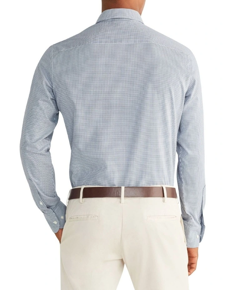 Van Heusen Slim Long Sleeve Dobby Shirt In Blue 4 Van Heusen Slim Long Sleeve Dobby Shirt In Blue - Image 2