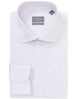 Van Heusen Tailored Long Sleeve 1 Colour Dot Print Shirt In Purple -Cambridge Clothing shop 966725740 3 720x928