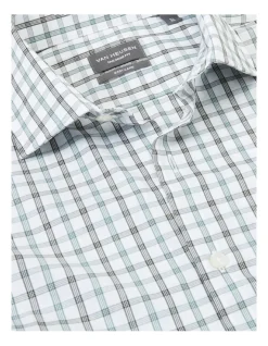 Van Heusen Tailored Long Sleeve 2 Colour Mid Check Shirt In Green -Cambridge Clothing shop 966725920 4 720x928