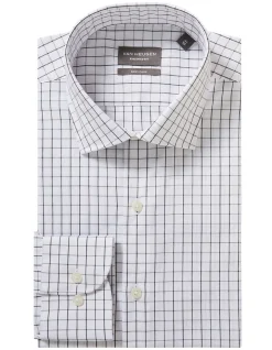 Van Heusen Tailored Long Sleeve 2 Colour Mid Check Shirt In Black/White -Cambridge Clothing shop 966726100 3 720x928